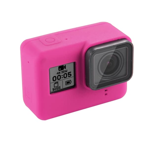 Silikonfodral med objektivskydd för GoPro HERO7 Black /7 White / 7 Silver /6 /5 Magenta