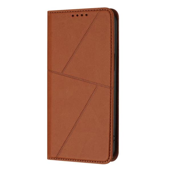 Redmi Note 14 4G - Starkt Magnetiskt Frostat Flip Läderfodral Kaffefärg