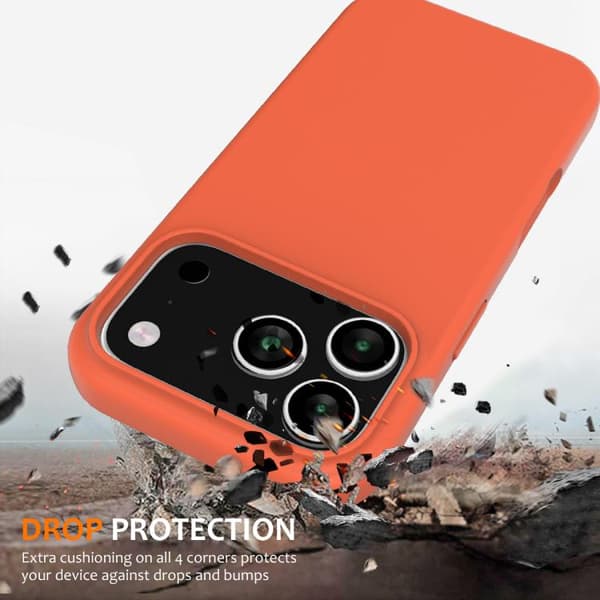 iPhone 18 Pro / iPhone 17 Pro Shockproof Silikon Skal med MagSafe Guldorange