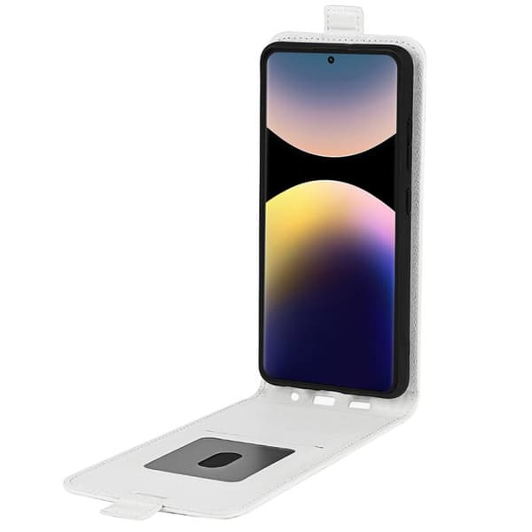 Redmi Note 14 Pro 4G R64 - Texturerad Enkelsidig Vertikal Flip Läderfodral Vit