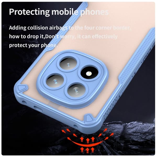 Redmi Note 14 Pro+ 5G - Armor Glaze PC Hybrid TPU Mobilskal Blå