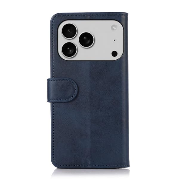 iPhone 18 Pro / iPhone 17 Pro Skal läderfodral - ko-textur Blå