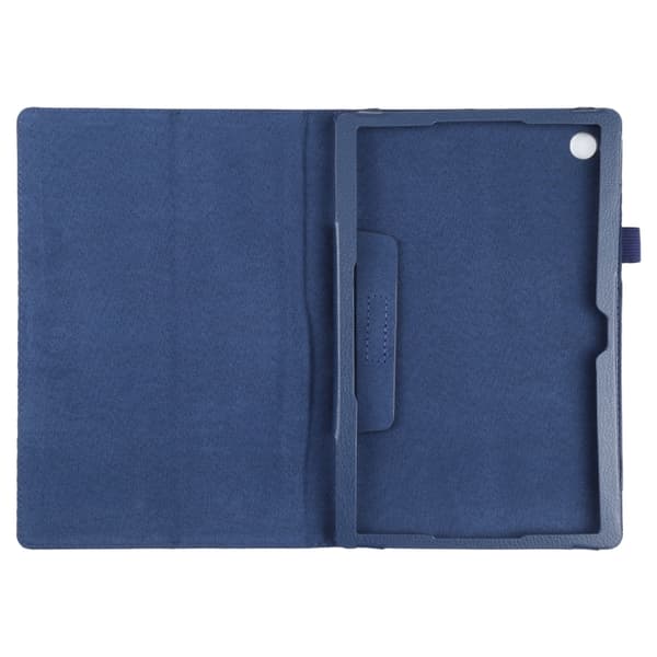 Samsung Galaxy Tab A8 10.5 (2021) Litchi Textur Läderfodral Mörkblå