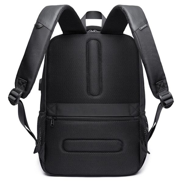 BANGE BG-1921 College Student Skolväska Vattentät Business Datorryggsäck med Extern USB Laddningsport Rödvin