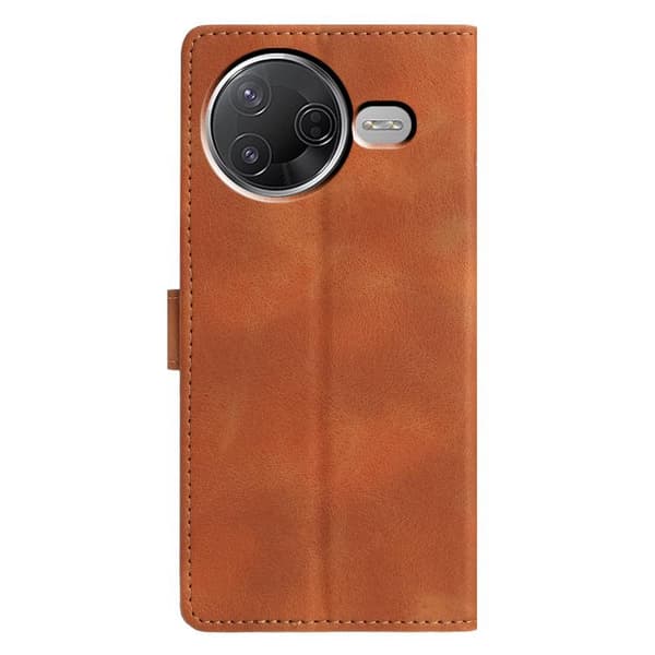 Redmi K80 / K80 Pro - Triangulärt Prägling Läderfodral Brun