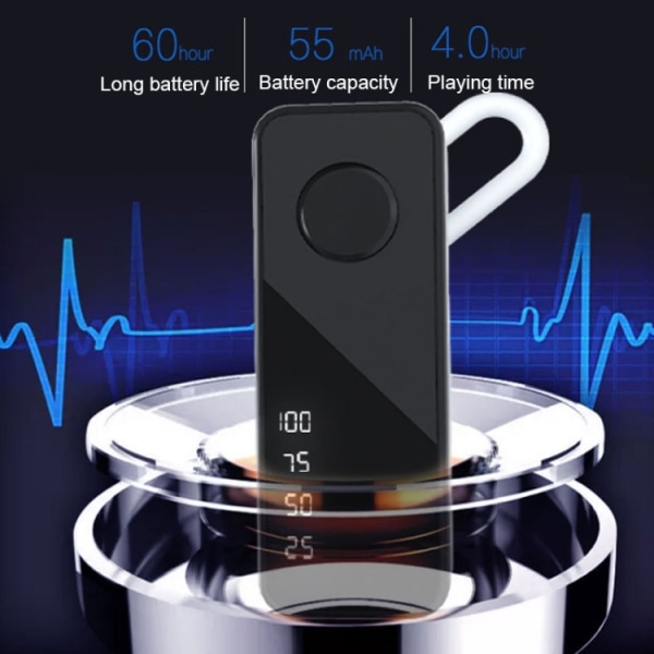 Mini enkel-örat samtals Bluetooth-hörlurar In-Ear cykling sport hörlurar Svart