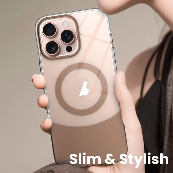 iPhone 16 Pro Slim Färgglad Kontrast MagSafe PC Transparent Skal Grå