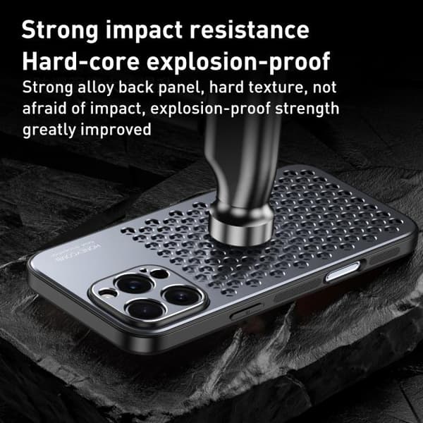 iPhone 16 Pro Max Honeycomb Strålande Legeringsskal Rymdsilver