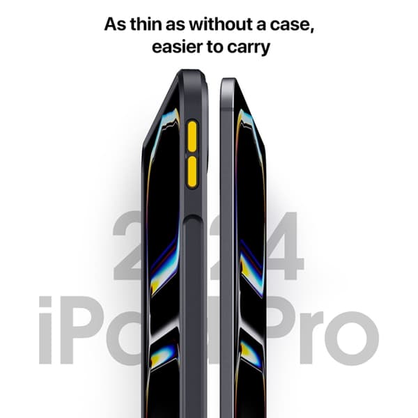 iPad Pro 13 2024 Skal - Ming Shield Series PC Hybrid TPU Tablet Case Grå