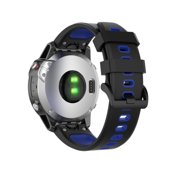 22 mm Quick Release tvåfärgs watch för Garmin Fenix ​​7 / EPIX Black Blue