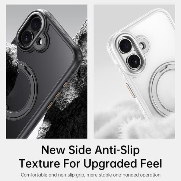 iPhone 17 Skal med 360° Rotation MagSafe Hållare Vit