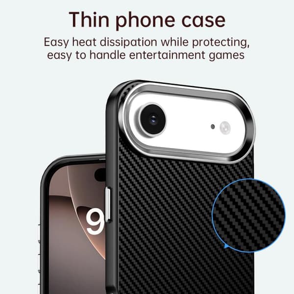 iPhone 17 Air Skal - Kolfiber Series IMD Svart