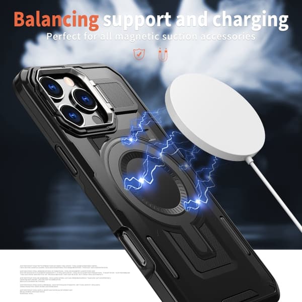 iPhone 16 Pro Max Skal med Shield Hollow Frame och MagSafe Svart