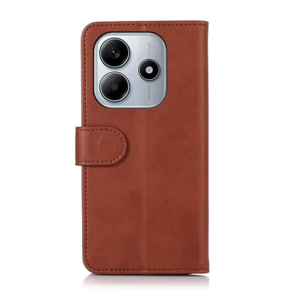 Redmi Note 14 4G - Mobilfodral i Ko-Läder med Textur Brun