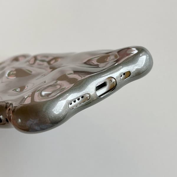 iPhone 16 Pro Max Wave Bubbles Skal - Skydda din telefon med stil och funktionalitet Grå