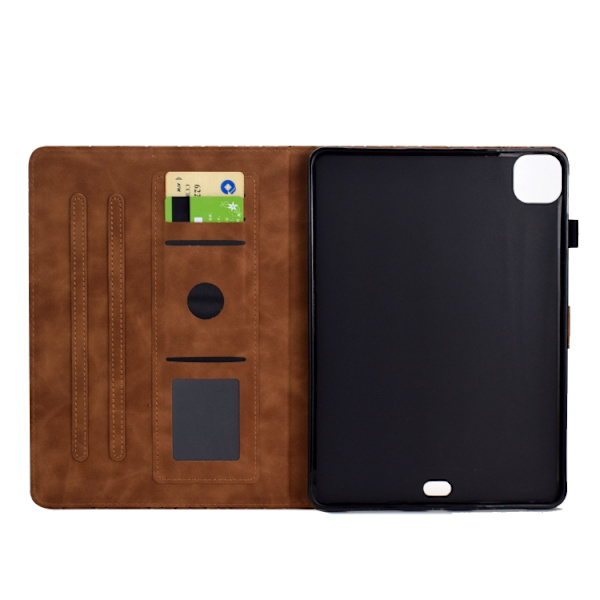 iPad Pro 11 2024 Skal i Rhombus TPU Smart Läderfoder Brun