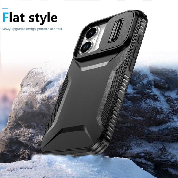 iPhone 17 Skal med Glidande Camshield Svart