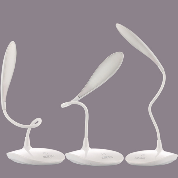 WS-601 USB-laddningsbar LED-läslampa, touch-dimmer, sänglampa, storlek: 43x13,5 cm (vit)