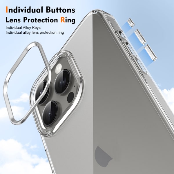 iPhone 16 Pro Skal HD Transparent PC med Full Coverage Silver