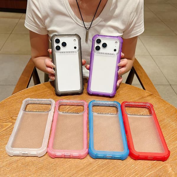 iPhone 18 Pro Max / iPhone 17 Pro Max Skal Transparent Matt TPU Hybrid 3-i-1 Blå