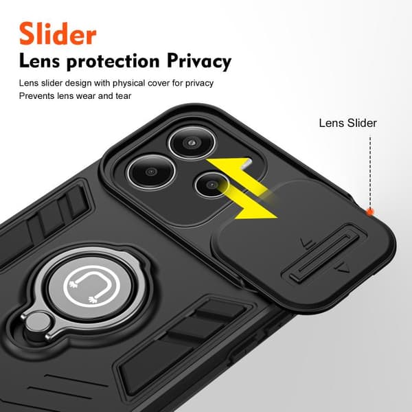 Redmi Note 14 4G - Camshield Ring Holder fodral Svart