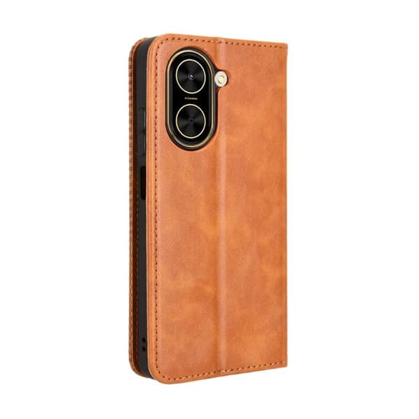 Redmi A5 4G - Magnetisk Spänne Retro Textur Läder fodral Brun