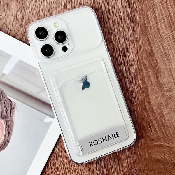iPhone 16 Pro Electropläterad Kortväska TPU Skal Transparent