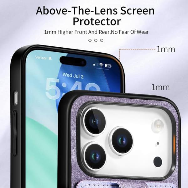 iPhone 18 Pro / iPhone 17 Pro Retro Skinnkänsla Ringkortskal Purpur