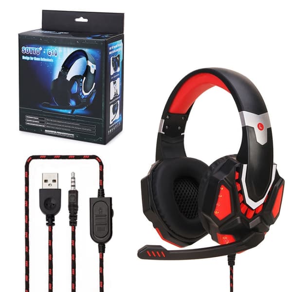 Soyto G10 Gaming-headset för PC Svart blå