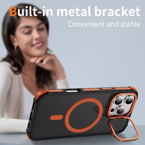 iPhone 16 Pro Rainbow Series Skal med MagSafe Linshållare Orange