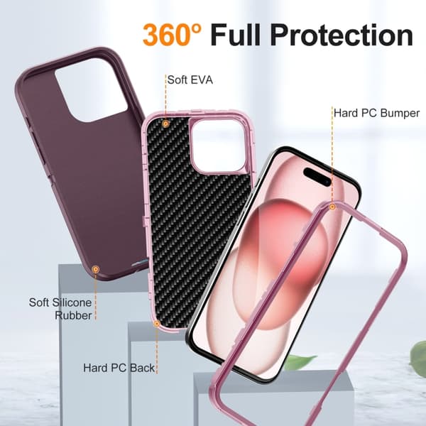 iPhone 16 Pro Vattentålig Robust Skal Lila och rosa
