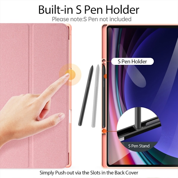 Samsung Galaxy Tab S10 Ultra Skal DUX DUCIS Domo Series Magnetisk Flip Läder Rosa