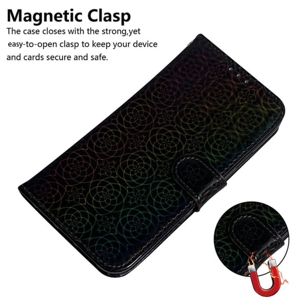 Redmi Note 14 Pro / Note 14 Pro+ 5G - Färgglad Magnetisk Spänne Läder fodral Svart