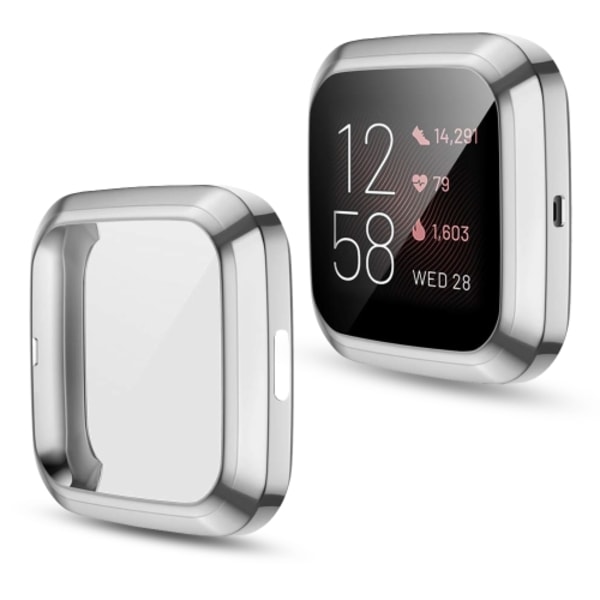 För Fitbit versa 2 Plating TPU All-inclusive Protective Shell Silver