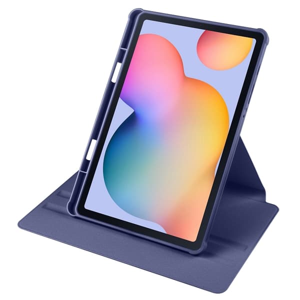 Samsung Galaxy Tab S6 Lite P610 360° Rotationsskydd i Läder Mörkblå