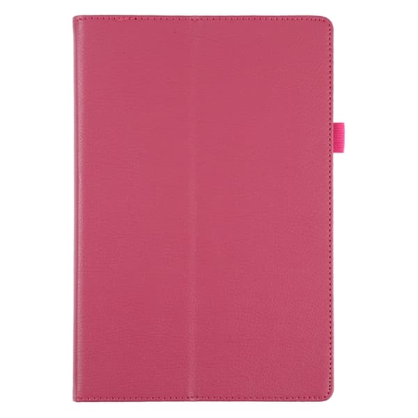 Samsung Galaxy Tab A8 10.5 (2021) Litchi Textur Läderfodral Rosaröd