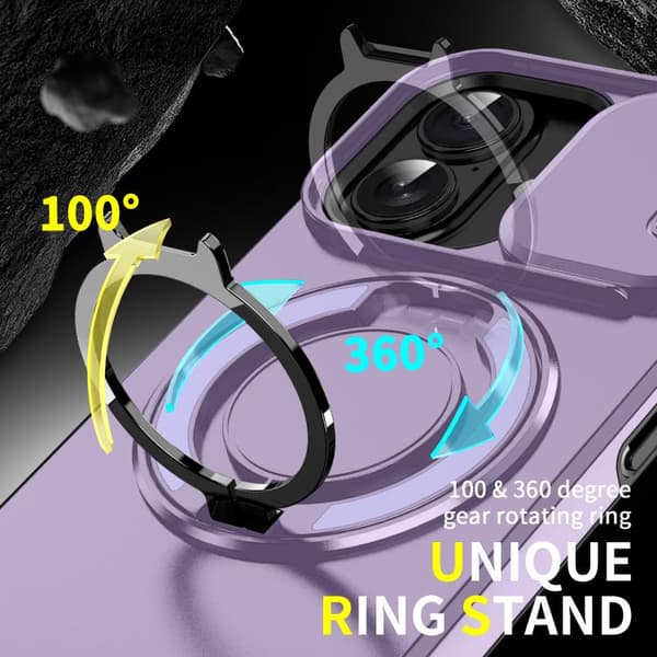 iPhone 17 Skal med Sliding Camshield Ring Holder Purpur