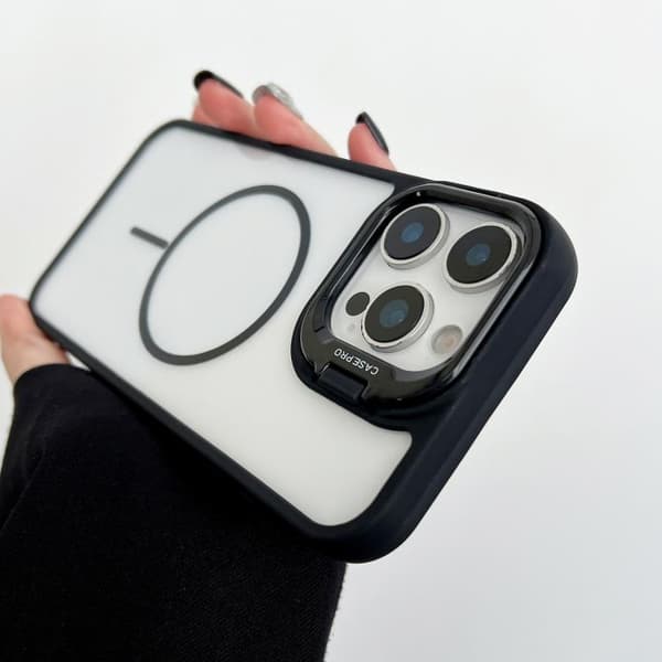 iPhone 16 Pro Max MagSafe Magnetisk Skal med PC Linshållare Purpur