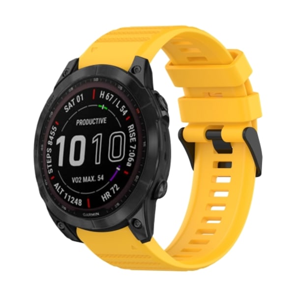 För Garmin Fenix ​​7 22mm Horizontal Texture Watch med borttagningsverktyg Yellow