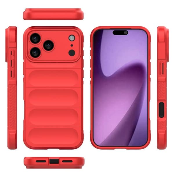 iPhone 18 Pro Max / iPhone 17 Pro Max Skal Magic Shield TPU + Flanell Röd