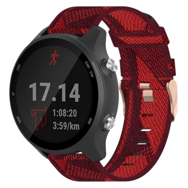 För Garmin Forerunner 245 Music 20mm Nylon Woven Watch Band Red