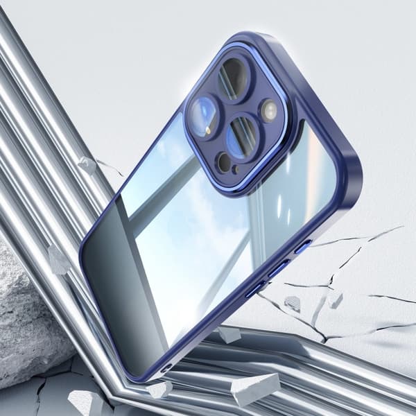 iPhone 16 Pro Max Skal Akryl Hybrid TPU Armor Stötsäker Telefonfodral Blå