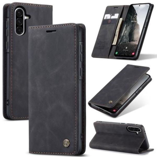 Samsung Galaxy A56 Skal CaseMe 013 Multifunktionell Horisontell Flip Läder Svart