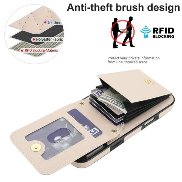 iPhone 17 Pro Rhombisk Kortväska RFID Skal Vit