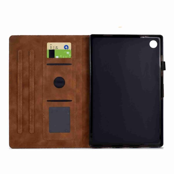 Samsung Galaxy Tab A9 / A11 Rhombus TPU Smart Läderfodral Brun