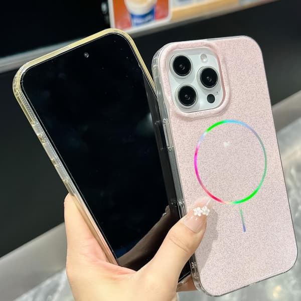 iPhone 16 Pro Glitter Powder Plätering MagSafe IMD Full Coverage Skal Svart