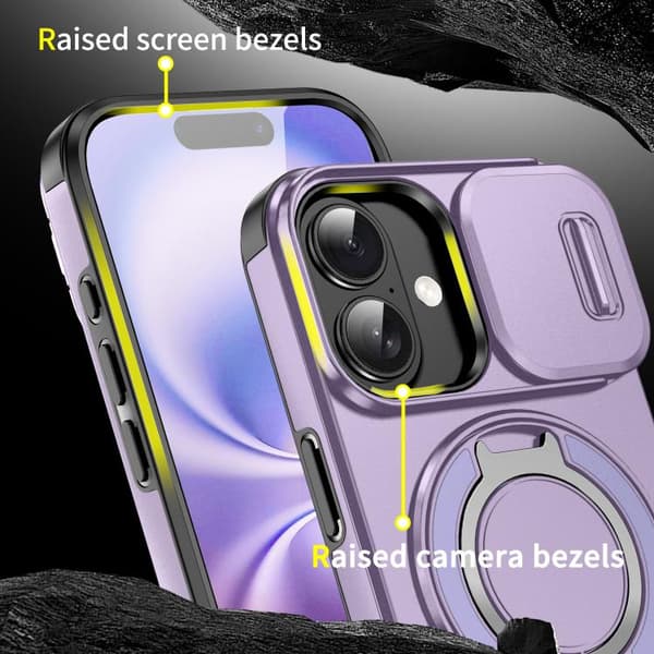 iPhone 17 Skal med Sliding Camshield Ring Holder Purpur