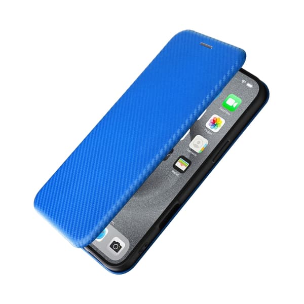 iPhone 16 Pro Max Skal Kolfibertextur - Elegant Fodral för Skydd och Stil Blå
