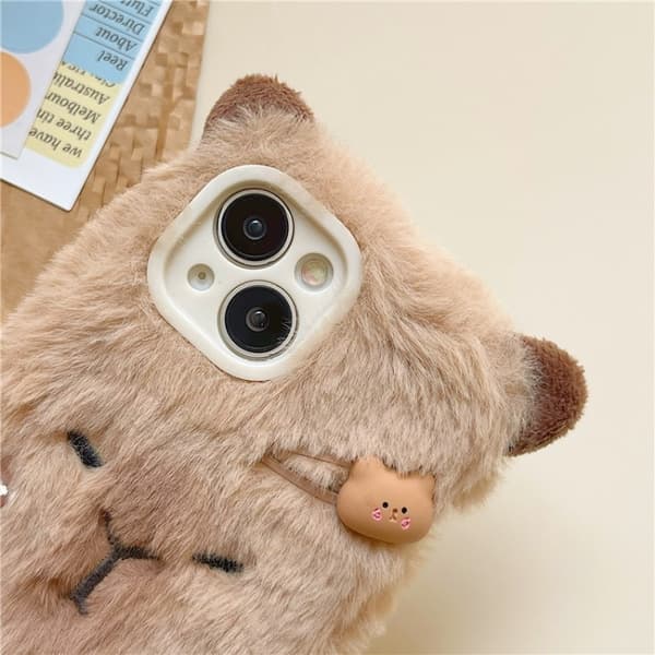 iPhone 16 Pro 3D Capybara Plush Skal - Full Coverage Skydd för Din Telefon
