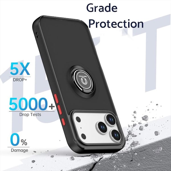 iPhone 17 Pro Max Skal TPU + PC med Ring Gul